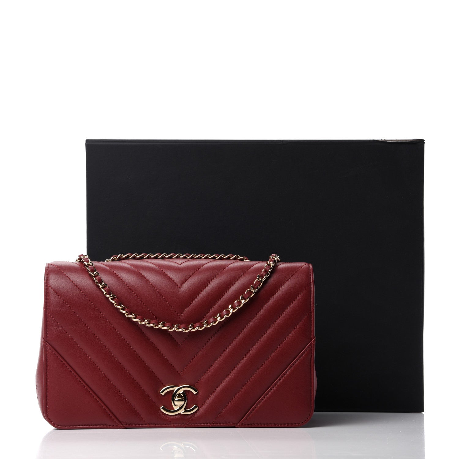 Chanel Calfskin Chevron Quilted Small Statement Flap Red 11 of 11