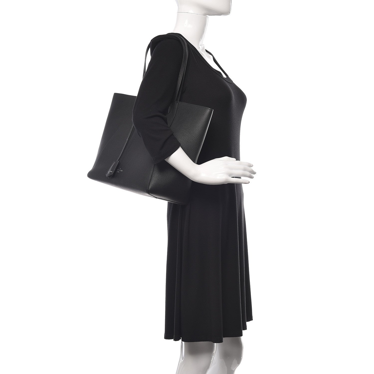 Louis Vuitton Calfskin Lockme Cabas Black 2 of 9