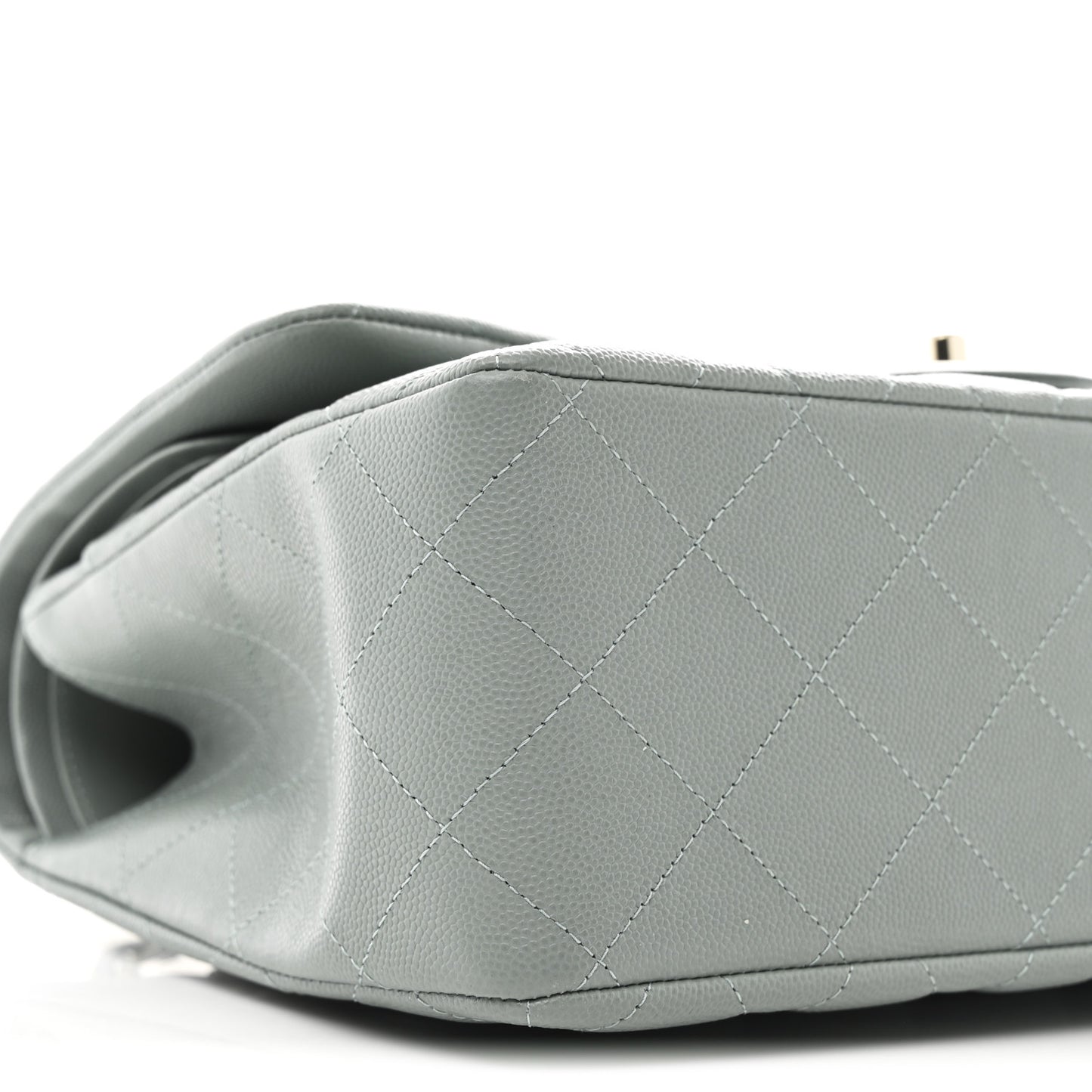 Caviar Quilted Jumbo Double Flap Light Blue