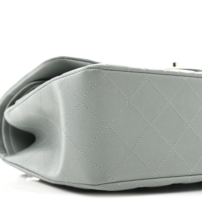 Chanel Caviar Quilted Jumbo Double Flap Light Blue 9 of 10