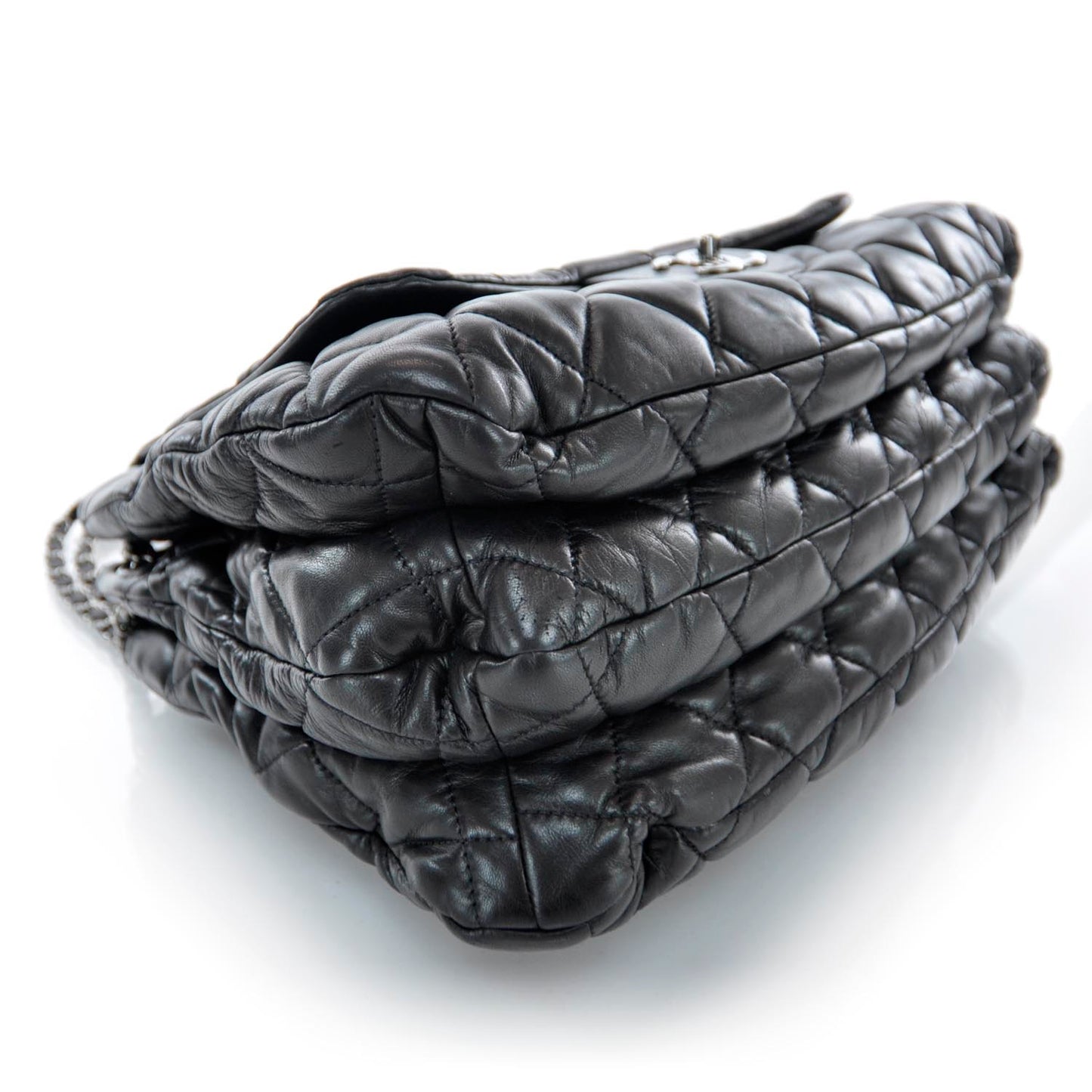 Lambskin Quilted 3 Maxi Flap Bag Black