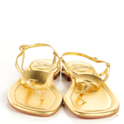Christian Louboutin Metallic Flat Sandals 38.5 Gold 2 of 12
