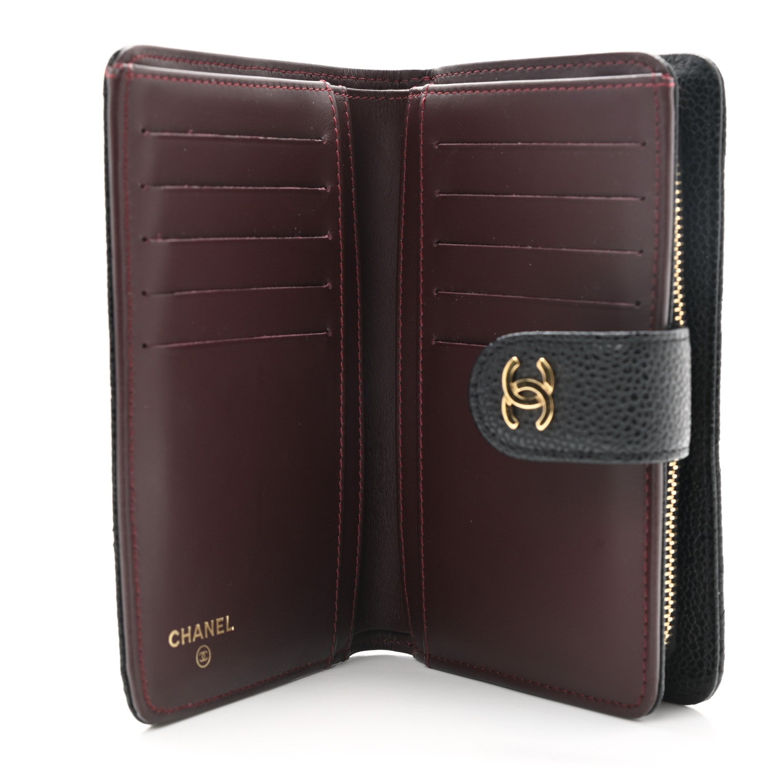 Chanel Caviar Quilted CC French Wallet Black 5 of 9