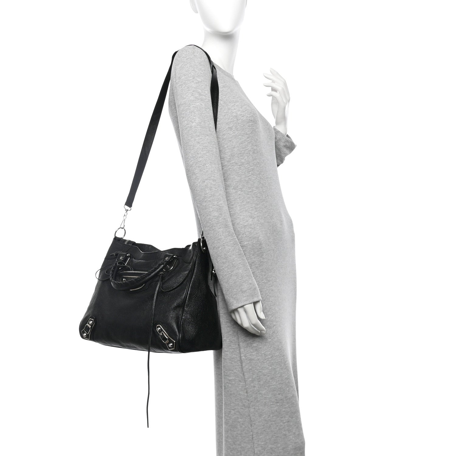 Balenciaga Chevre Silver Metallic Edge Hardware Velo Black 2 of 11