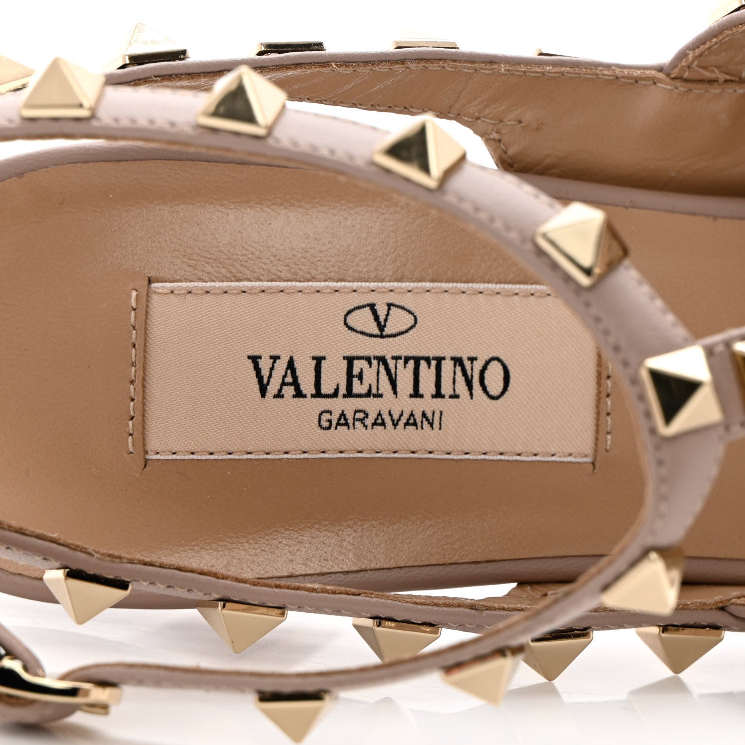 Valentino Garavani Patent Nappa Rockstud Ankle Strap 100mm Pumps 37.5 Poudre 7 of 12