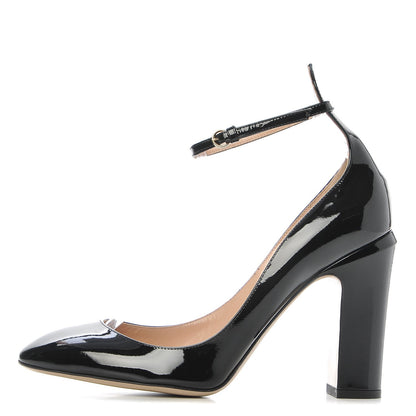 Valentino Garavani Patent Tan-Go Mary Jane Ankle Strap 100mm Pumps 40.5 Black 1 of 8