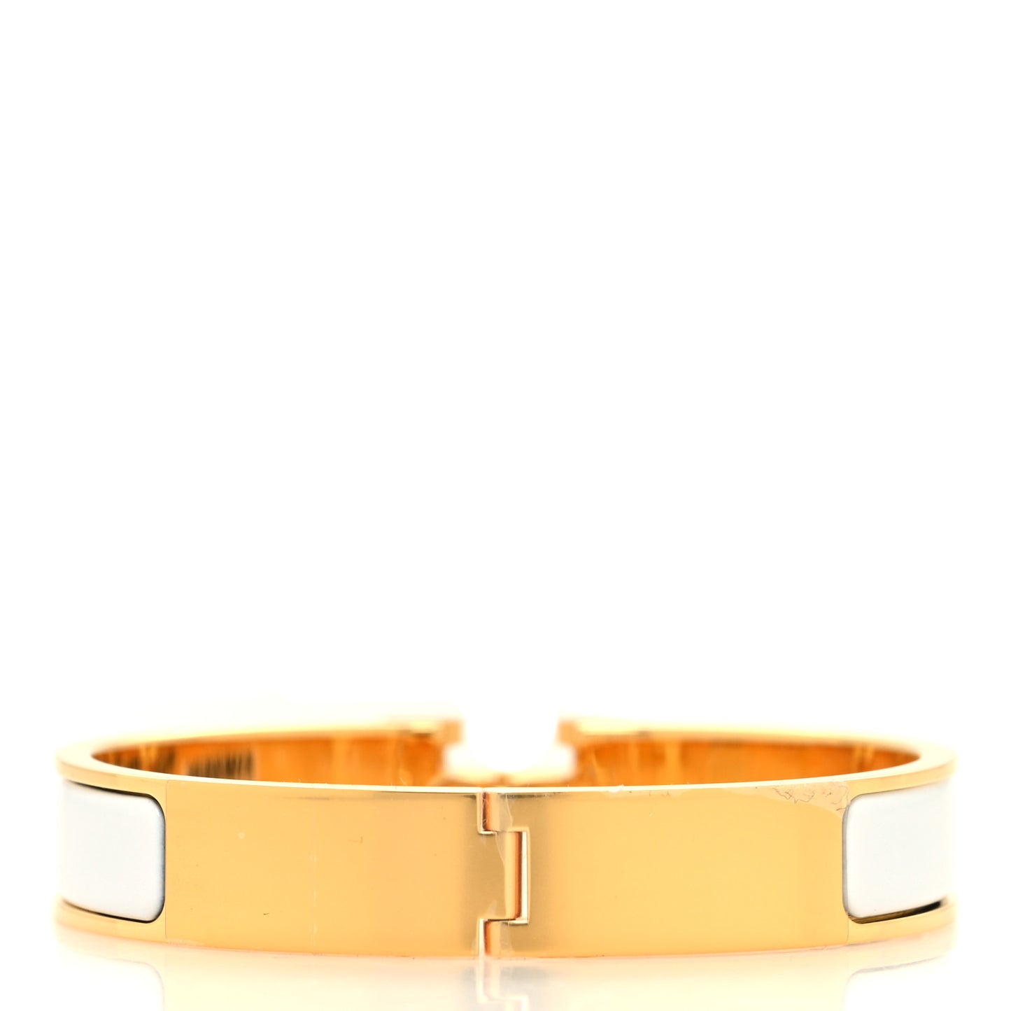 Enamel Narrow Clic Clac H Bracelet GM White