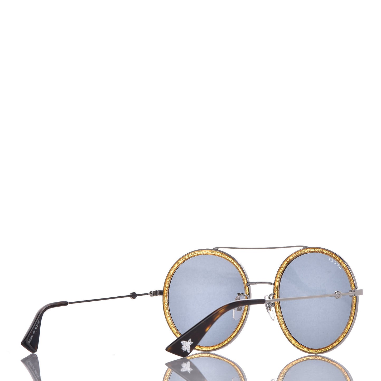 Round Frame Glitter Sunglasses GG0061S Yellow