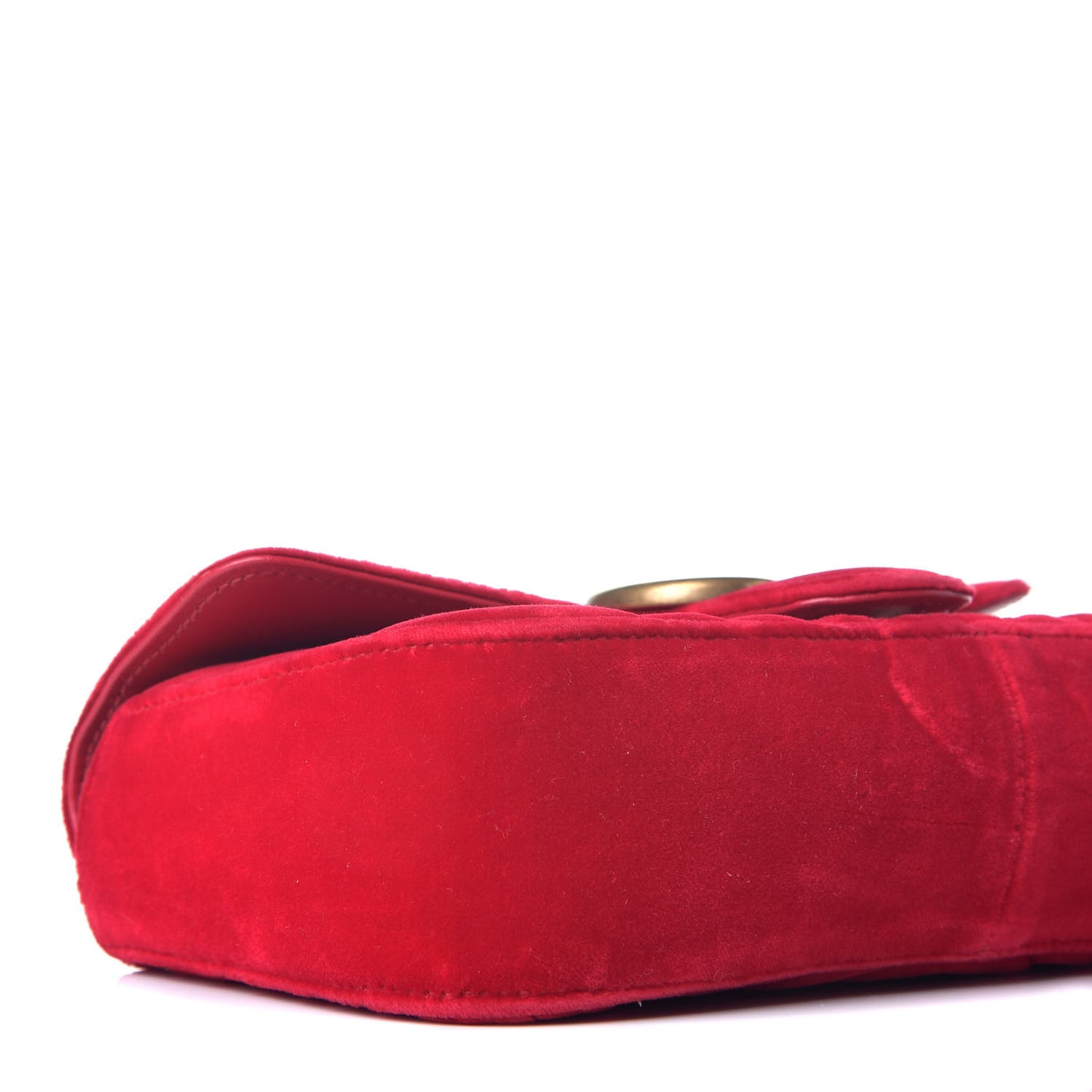Velvet Matelasse Mini GG Marmont Shoulder Bag Hibiscus Red