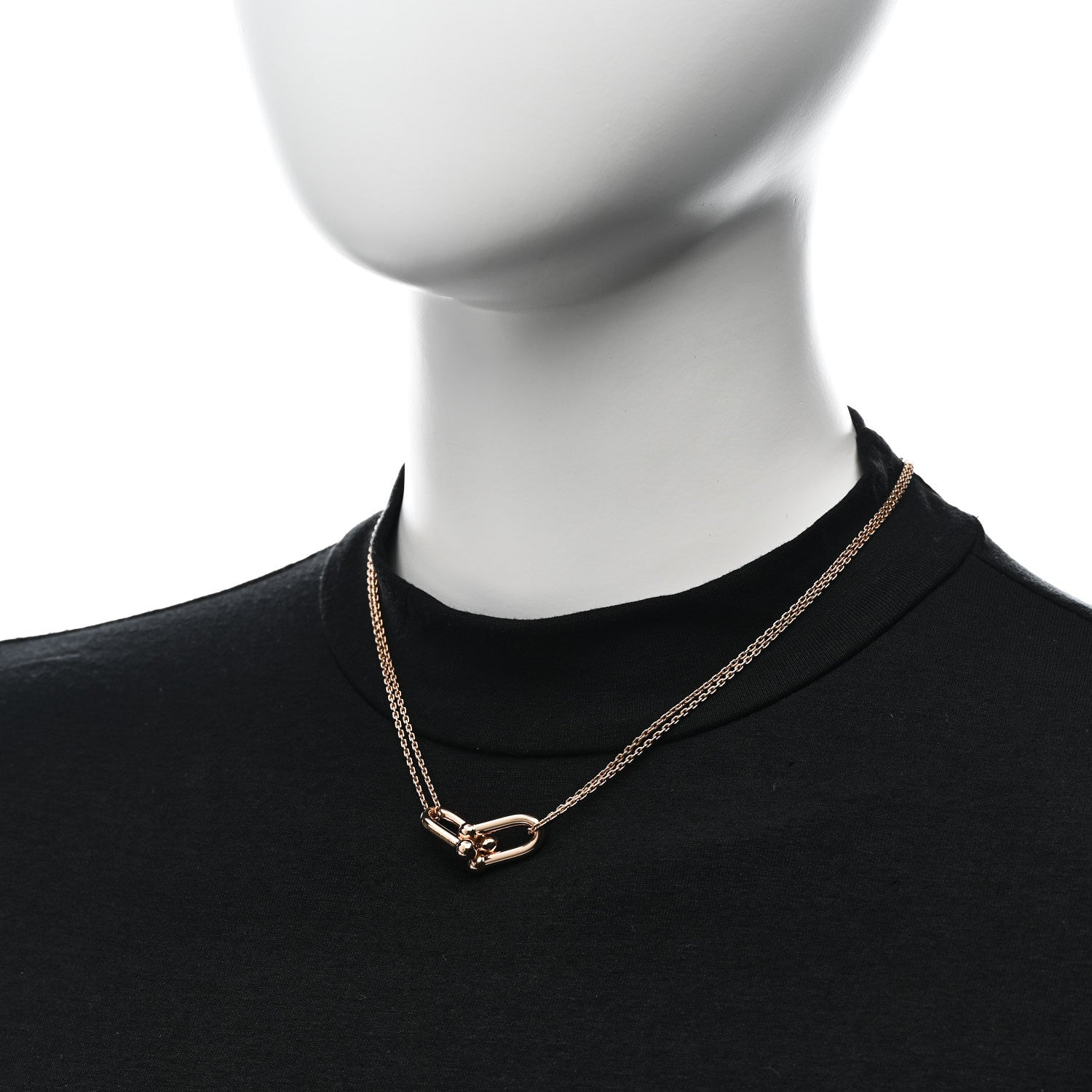 Tiffany 18K Rose Gold HardWear Double Link Pendant Necklace 2 of 7