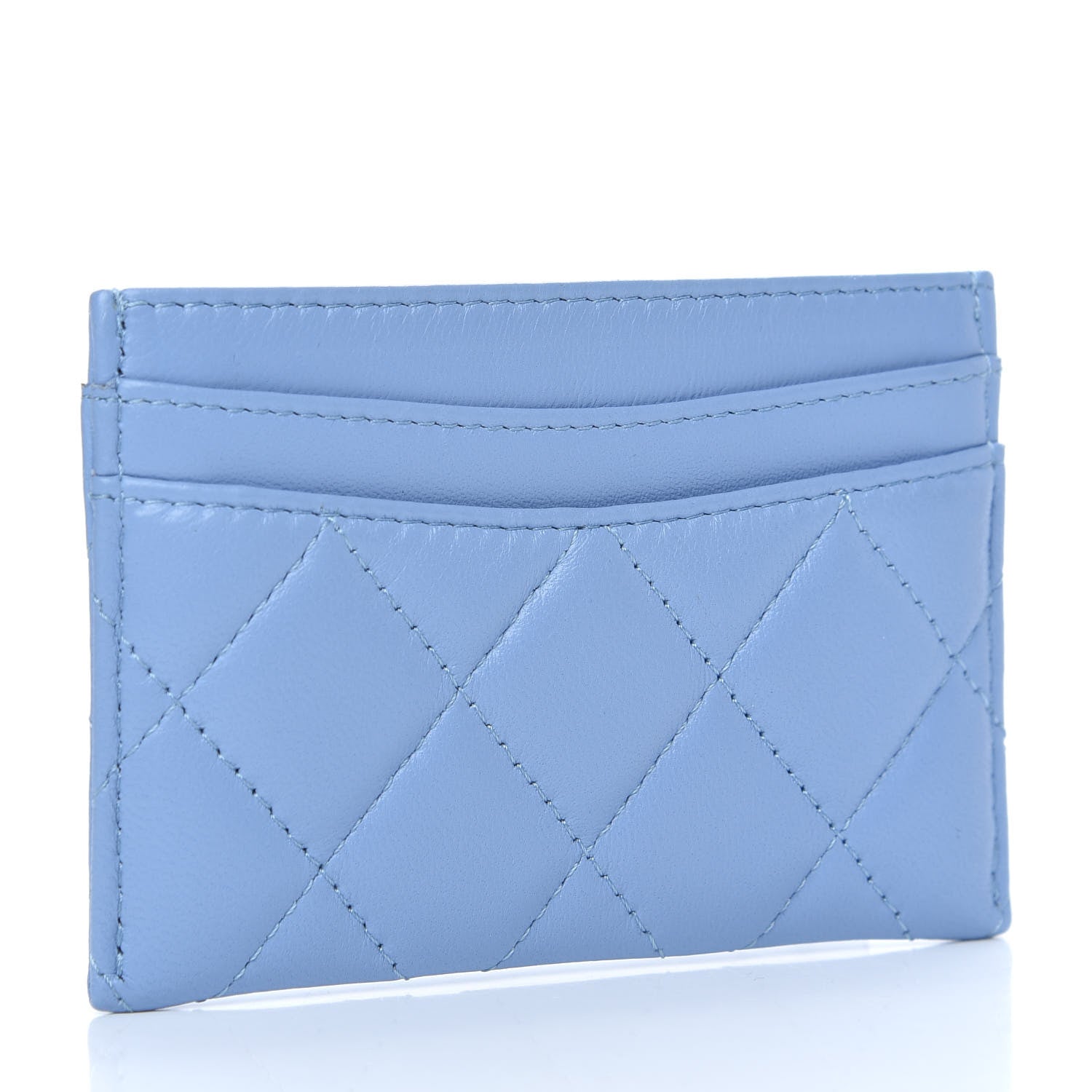 Chanel Lambskin Quilted Card Holder Light Blue 3 of 8