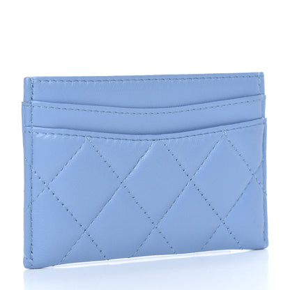 Chanel Lambskin Quilted Card Holder Light Blue 3 of 8