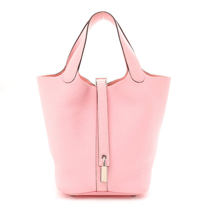 Hermes Taurillon Clemence Picotin Lock 18 PM Rose Sakura 1 of 11