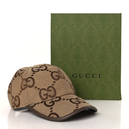 Gucci Monogram Jumbo GG Baseball Hat M 57 Camel Ebony 8 of 8