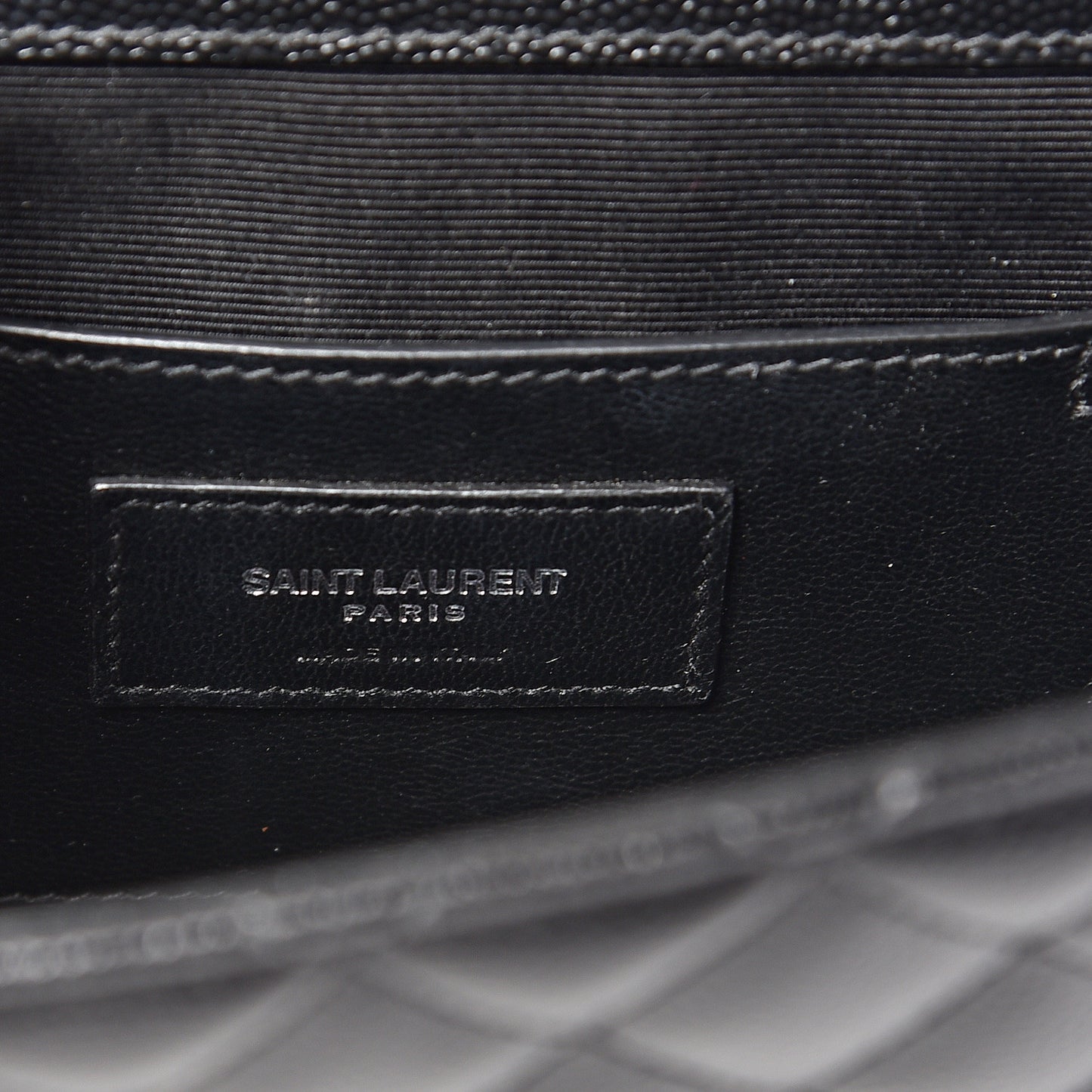 Grain De Poudre Textured Mixed Matelasse Triquilt Small Monogram Satchel Black