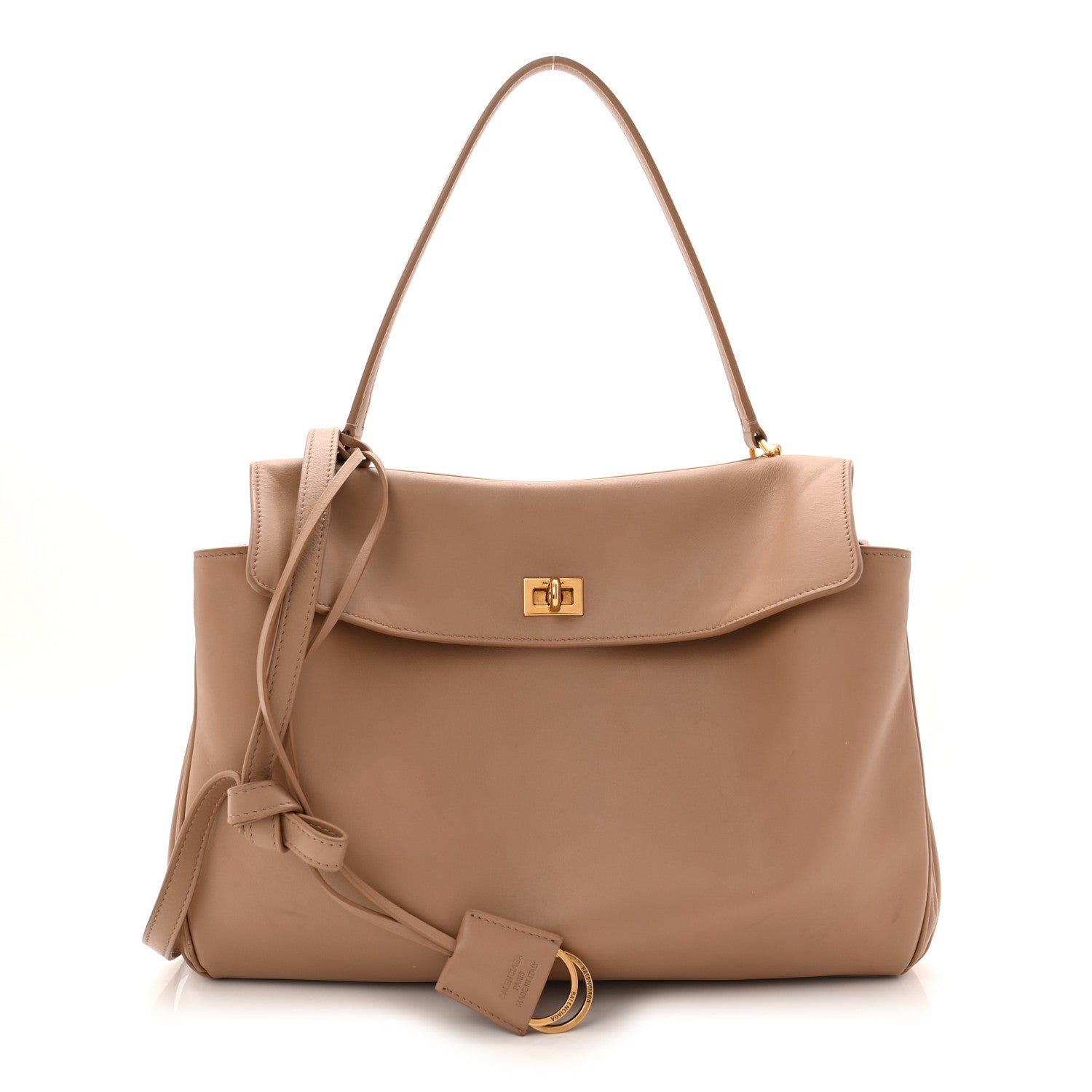 Balenciaga Smooth Calfskin Medium Rodeo Top Handle Handbag Latte 1 of 12