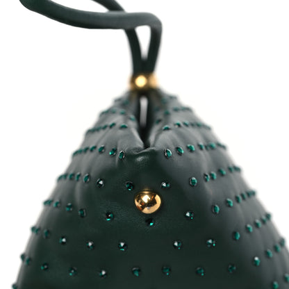 Bottega Veneta Nappa Strass Drawstring Pyramid Pouch Green 10 of 10