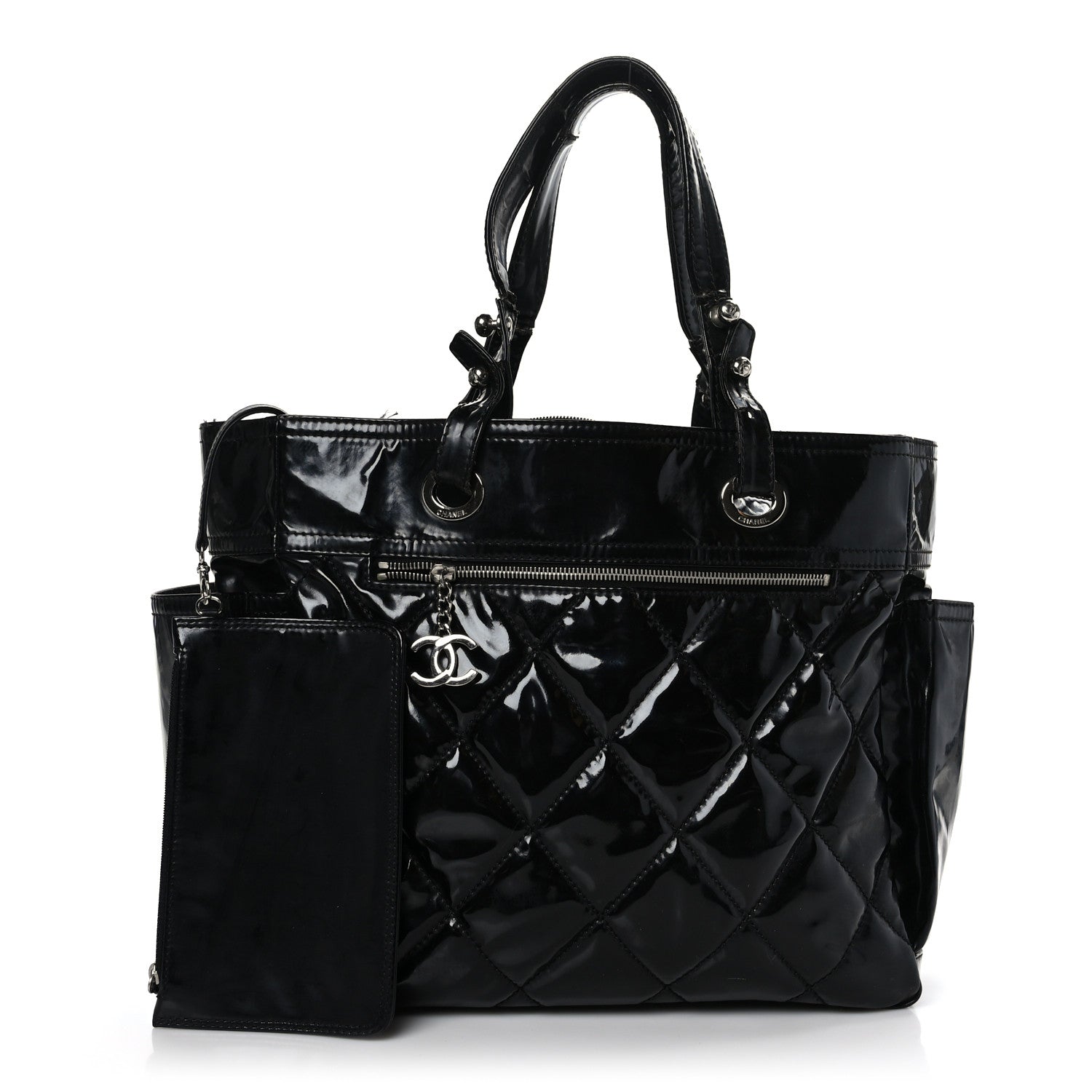 Chanel Vinyl Quilted Large Paris Biarritz Tote Black 3 of 17