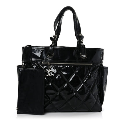 Chanel Vinyl Quilted Large Paris Biarritz Tote Black 3 of 17