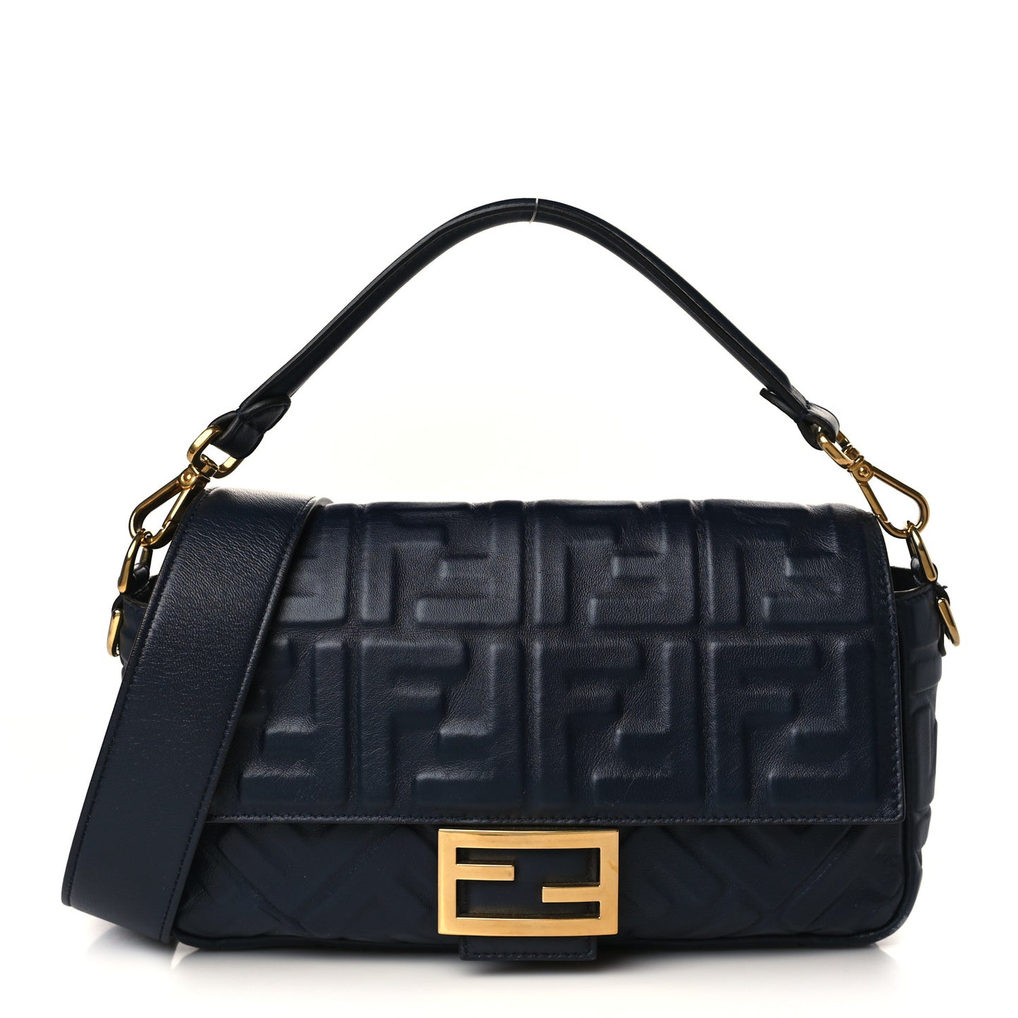 Nappa FF 1974 Embossed Baguette Midnight