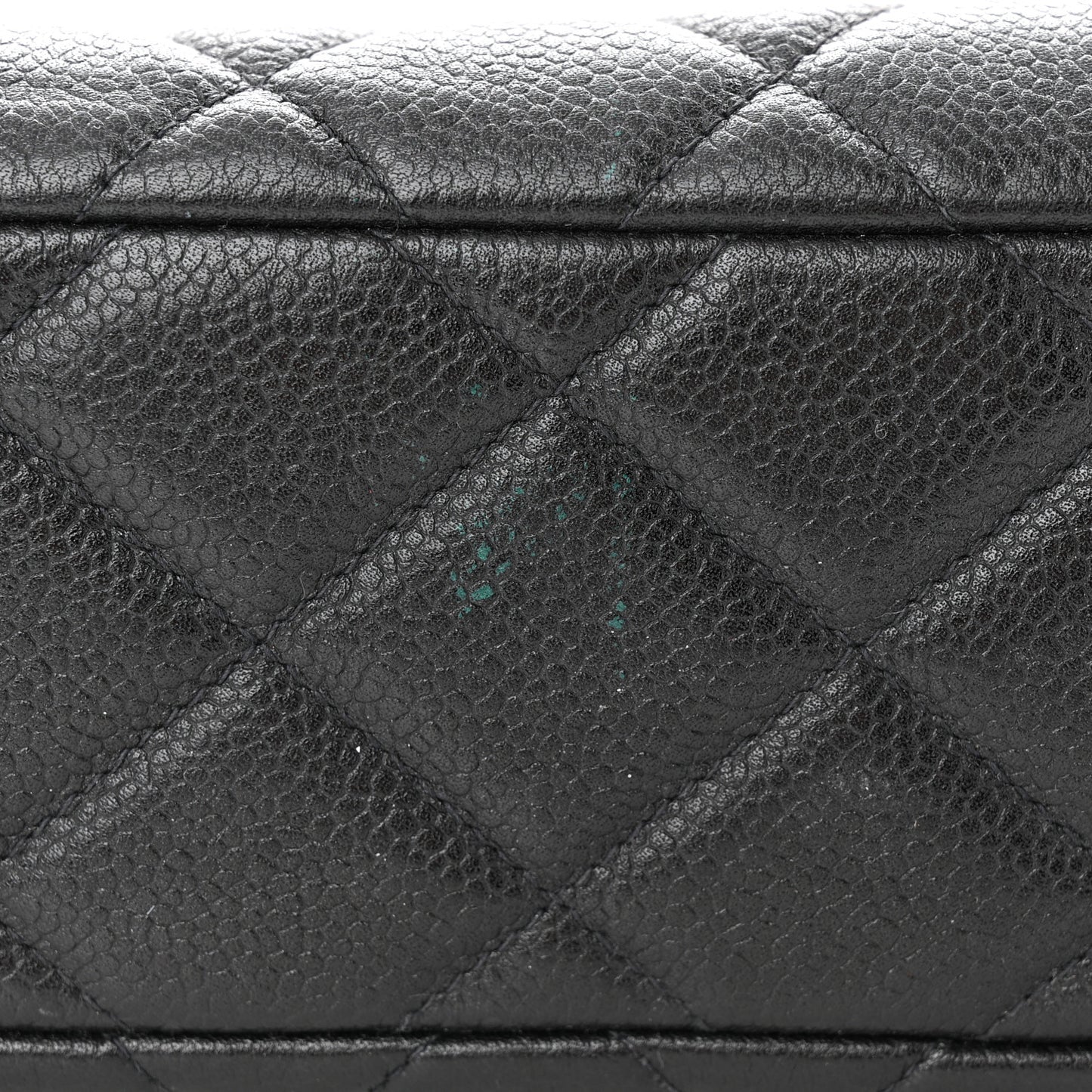 Caviar Quilted Shopping Tote Black