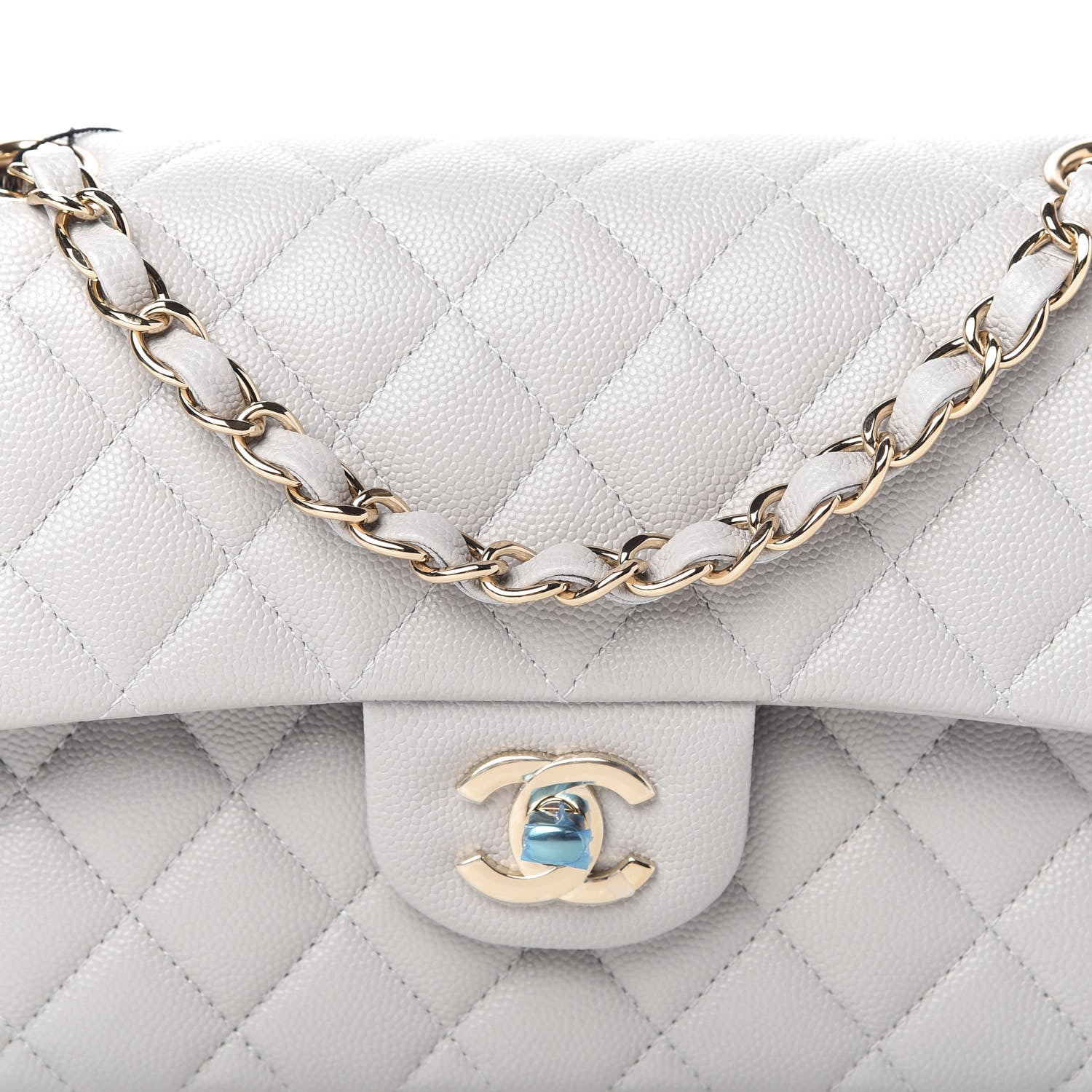 Chanel Caviar Quilted Small Double Flap Grey 10 of 11
