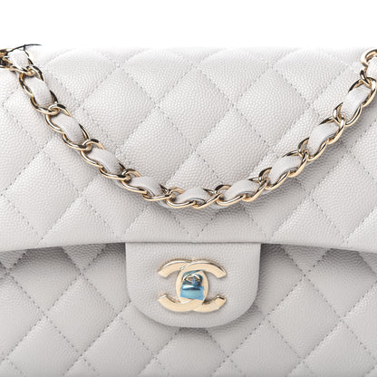 Chanel Caviar Quilted Small Double Flap Grey 10 of 11