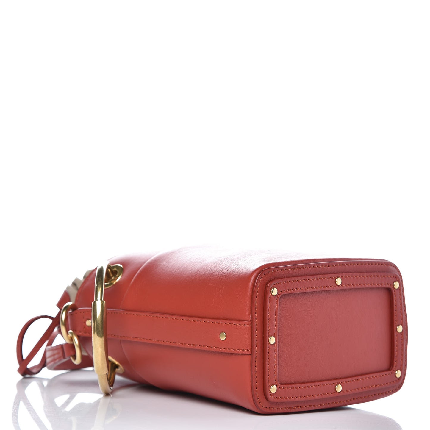 Smooth Calfskin Mini Roy Bucket Bag Earthy Red