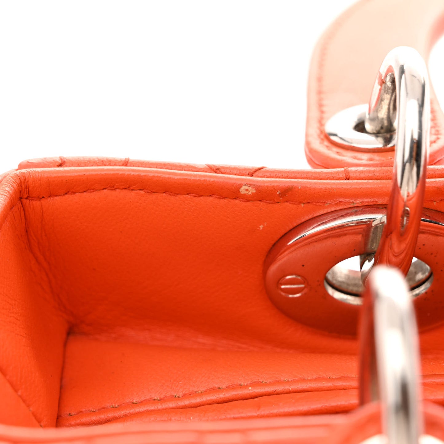 Lambskin Cannage Medium Lady Dior Orange