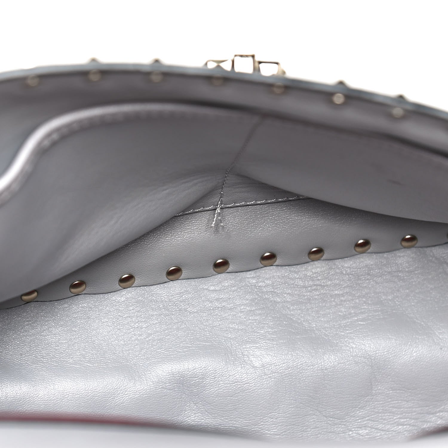 Valentino Garavani Nappa Large Rockstud Spike Shoulder Bag Pastel Grey 5 of 9