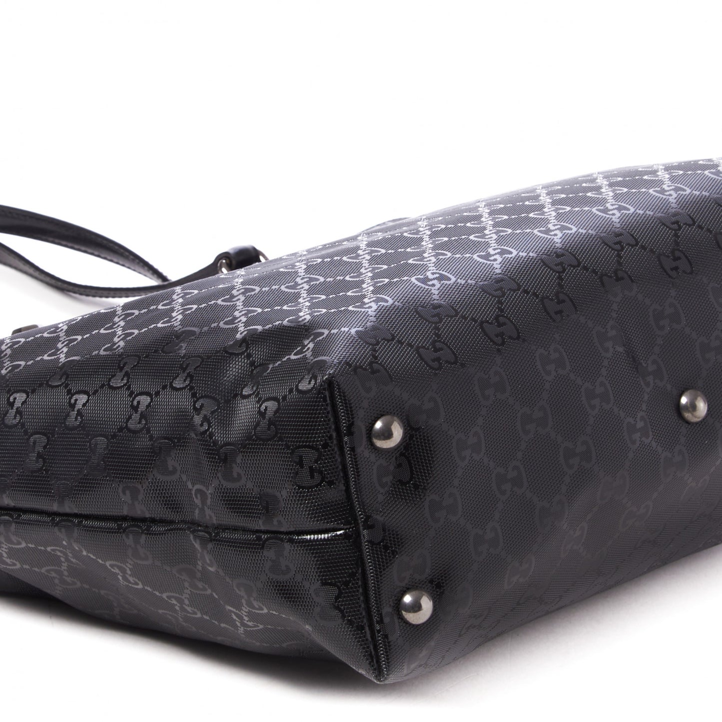 Imprime Monogram Studded Tote Black