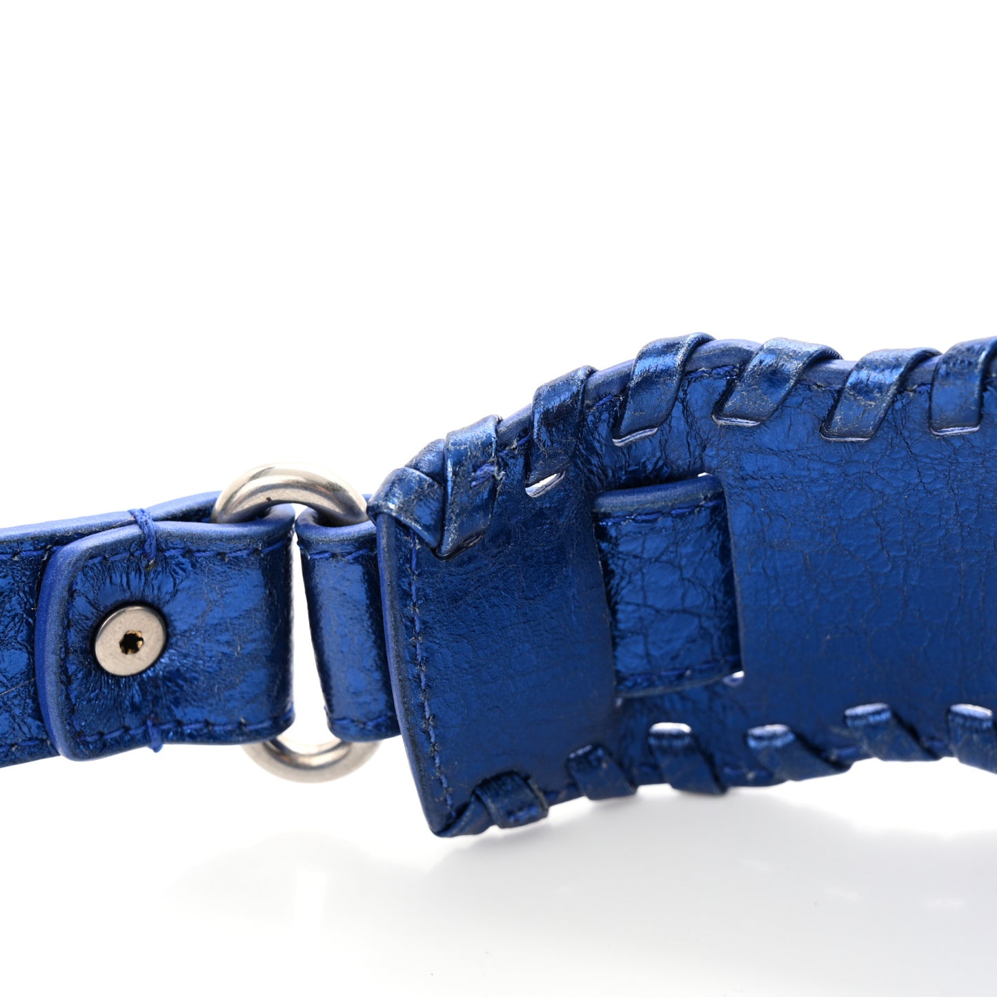 Metallic Arena Agneau Le Cagole Shoulder Bag XS Blue
