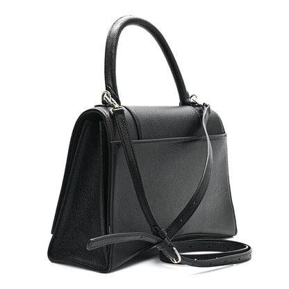 Balenciaga Grained Calfskin Medium Hourglass Top Handle Bag Black 2 of 8