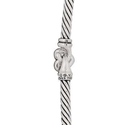 David Yurman Sterling Silver 18K Yellow Gold 3mm Cable Collectibles Heart Bracelet 3 of 3