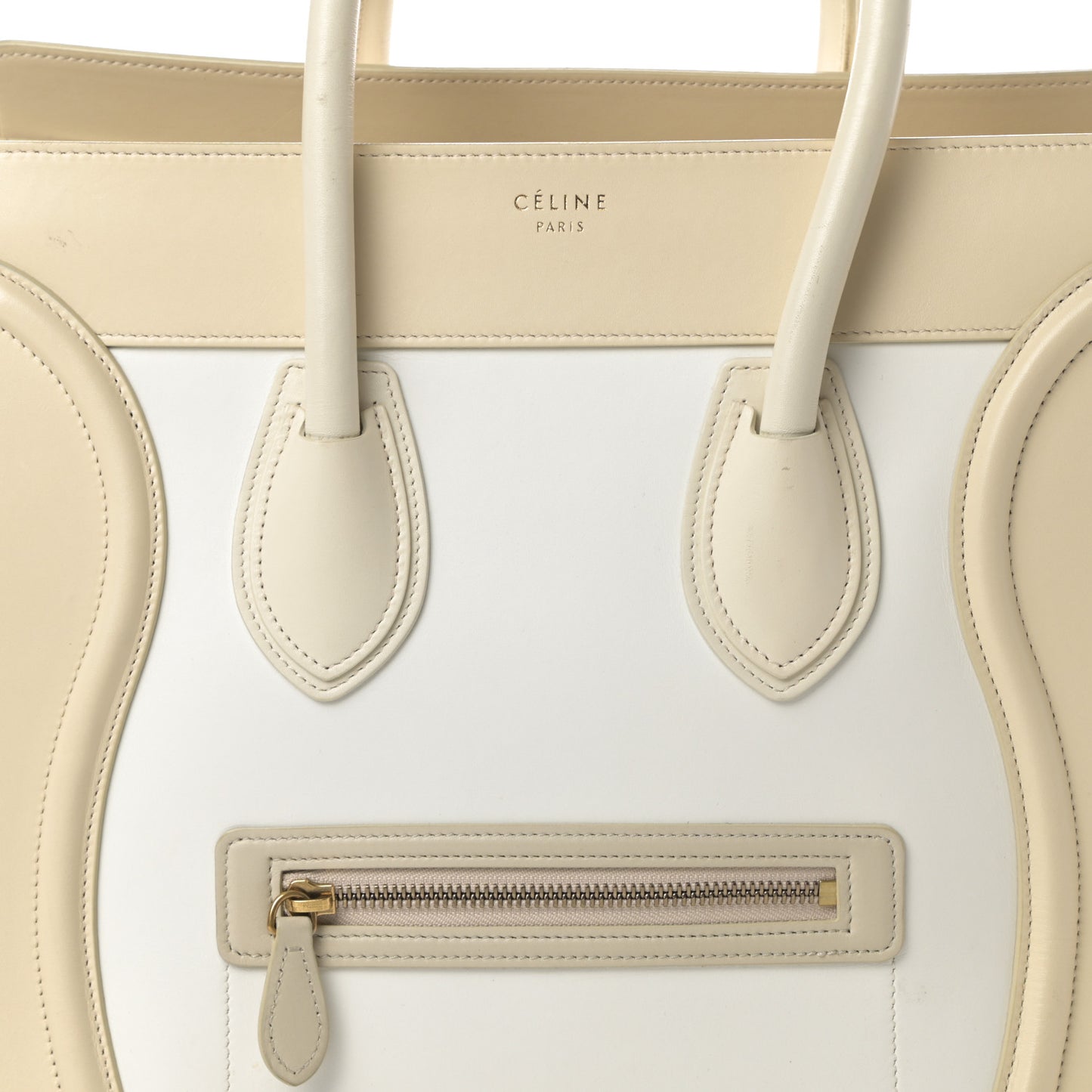 Smooth Calfskin Mini Tri-Color Luggage White