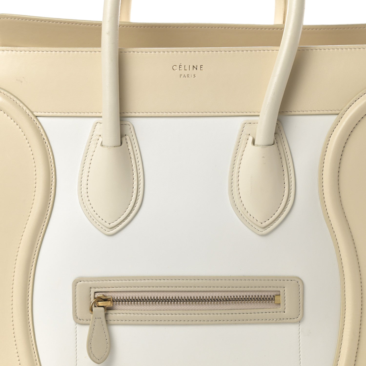 Celine Smooth Calfskin Mini Tri-Color Luggage White 8 of 17