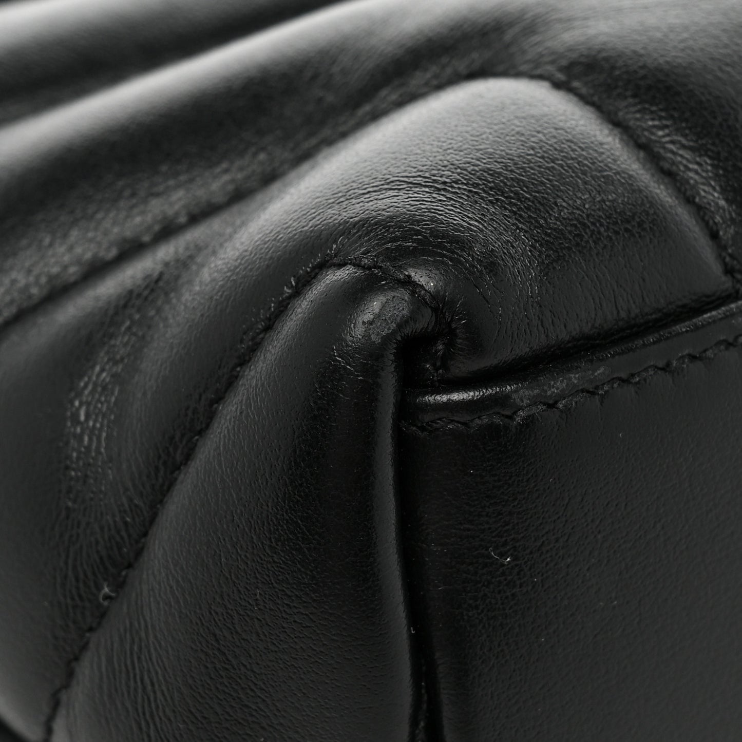 Calfskin Y Quilted Monogram Small Loulou Chain Satchel Black