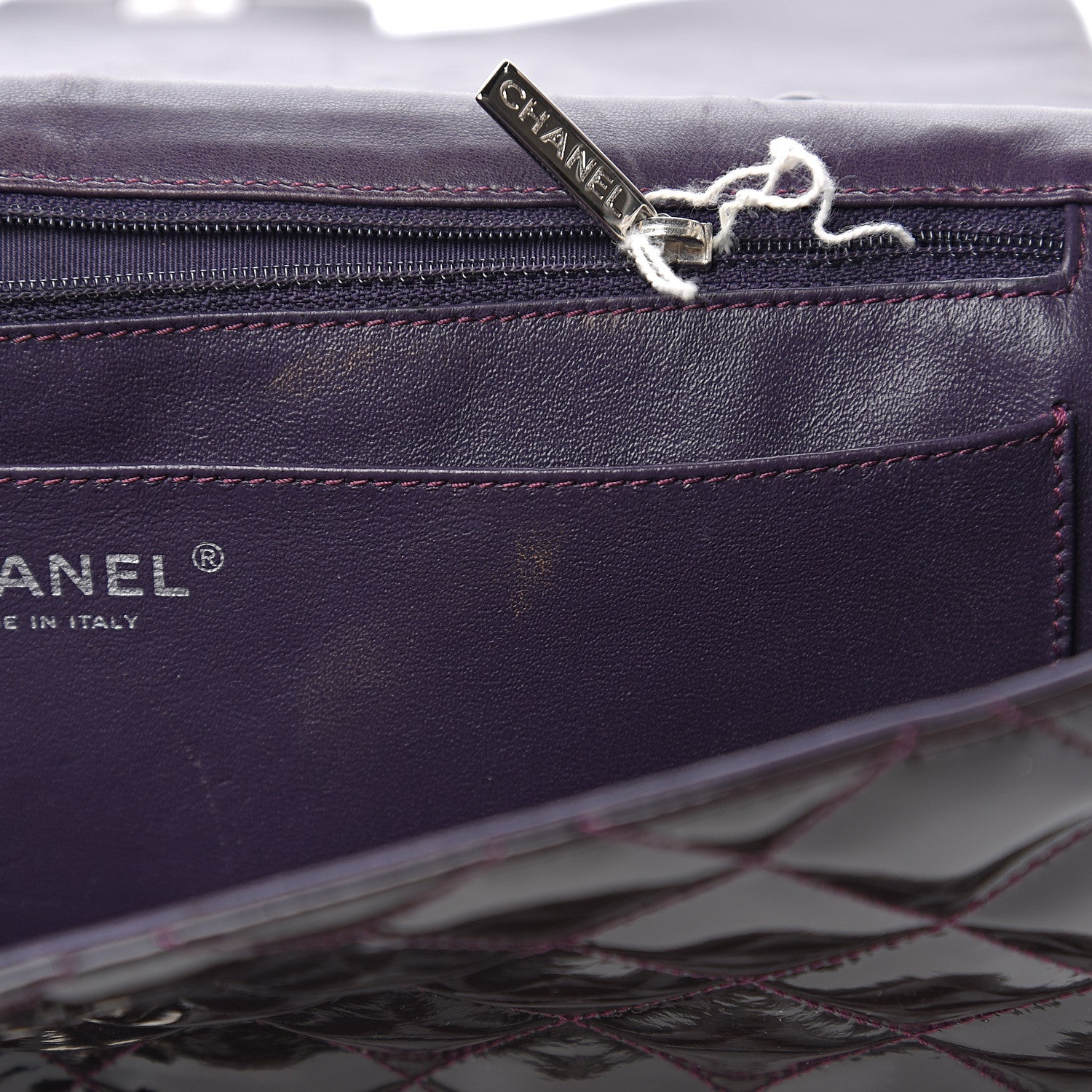 Chanel Patent Quilted Jumbo Single Flap Dark Purple 11 of 17