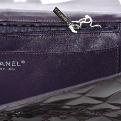 Chanel Patent Quilted Jumbo Single Flap Dark Purple 11 of 17