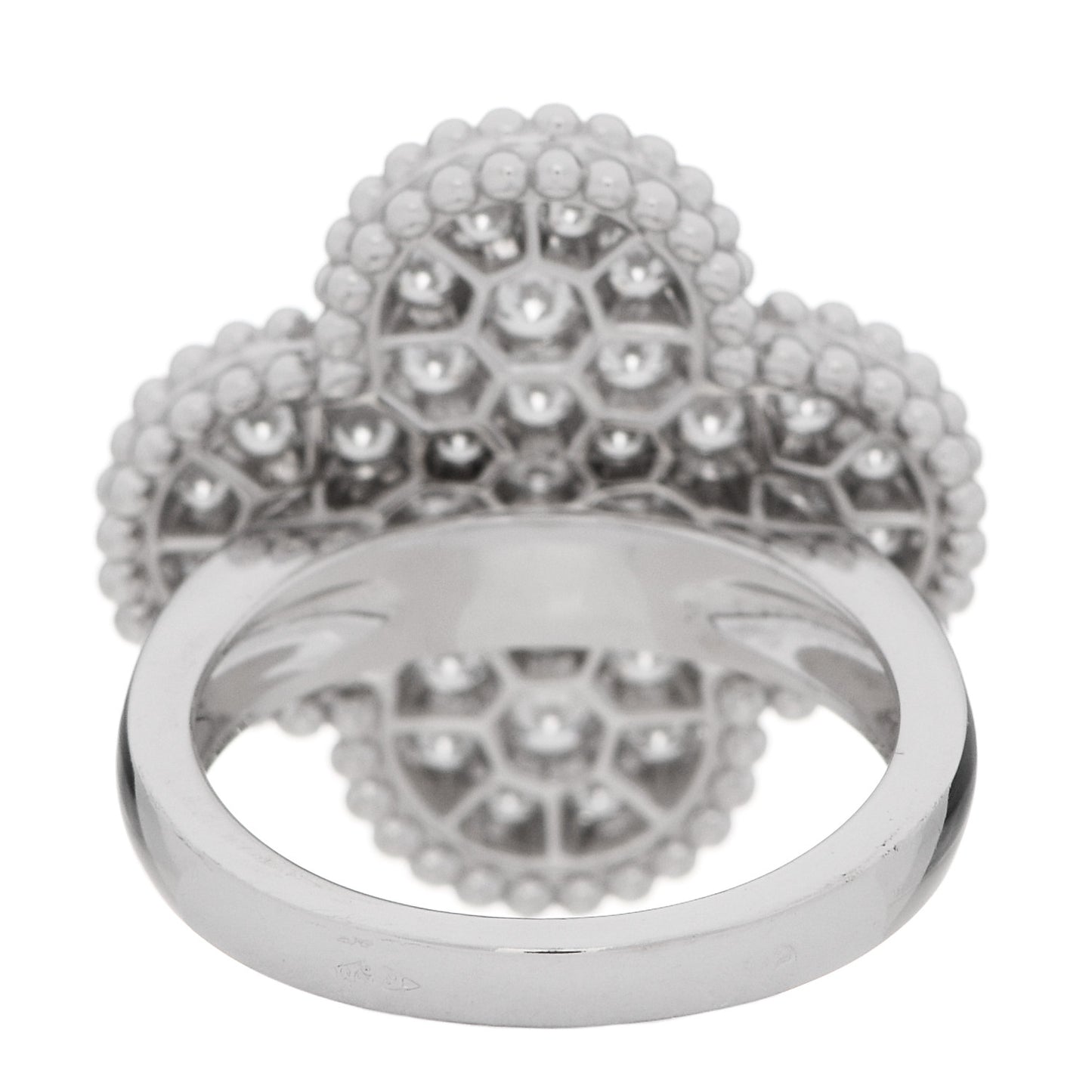 18K White Gold Diamond Magic Alhambra Ring 49 4.75