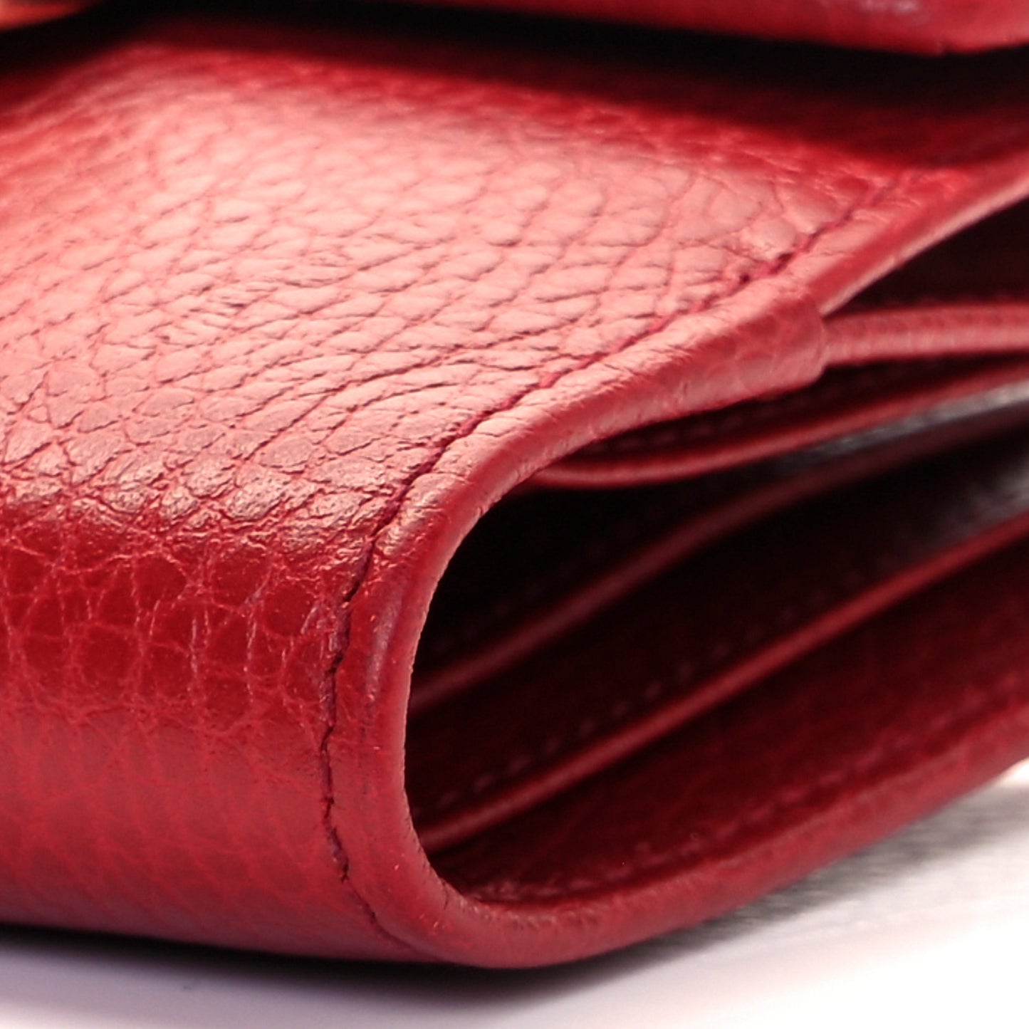 Dollar Calfskin Interlocking G French Wallet Rosso