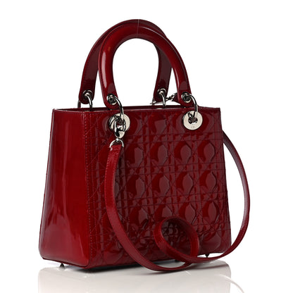 Christian Dior Patent Cannage Medium Lady Dior Red 2 of 13