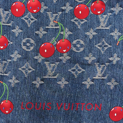 Louis Vuitton LV X TM Wool Monogram Cerise Shawl Denim Blue 2 of 3