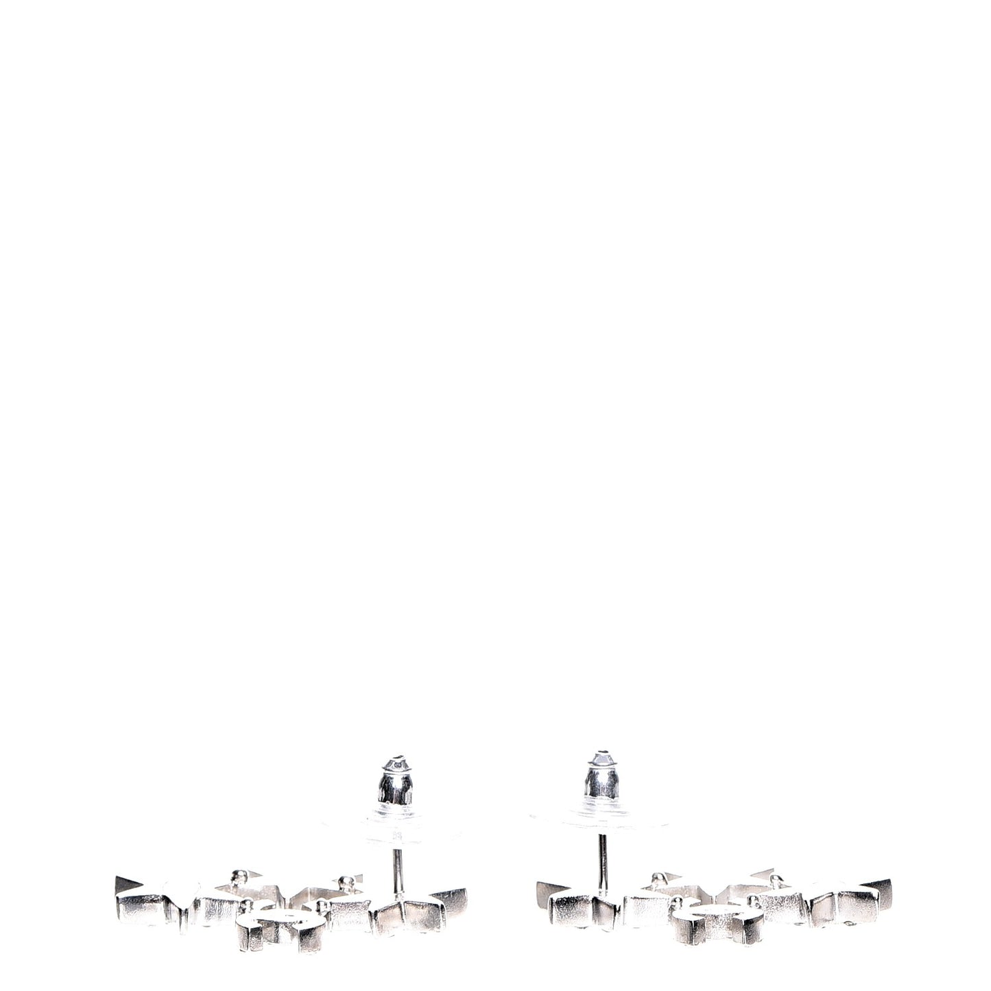 Crystal CC Star Earrings Silver