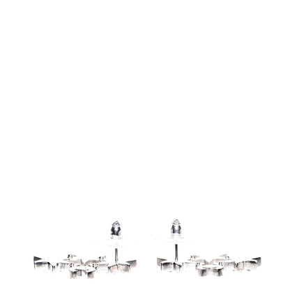 Chanel Crystal CC Star Earrings Silver 4 of 6