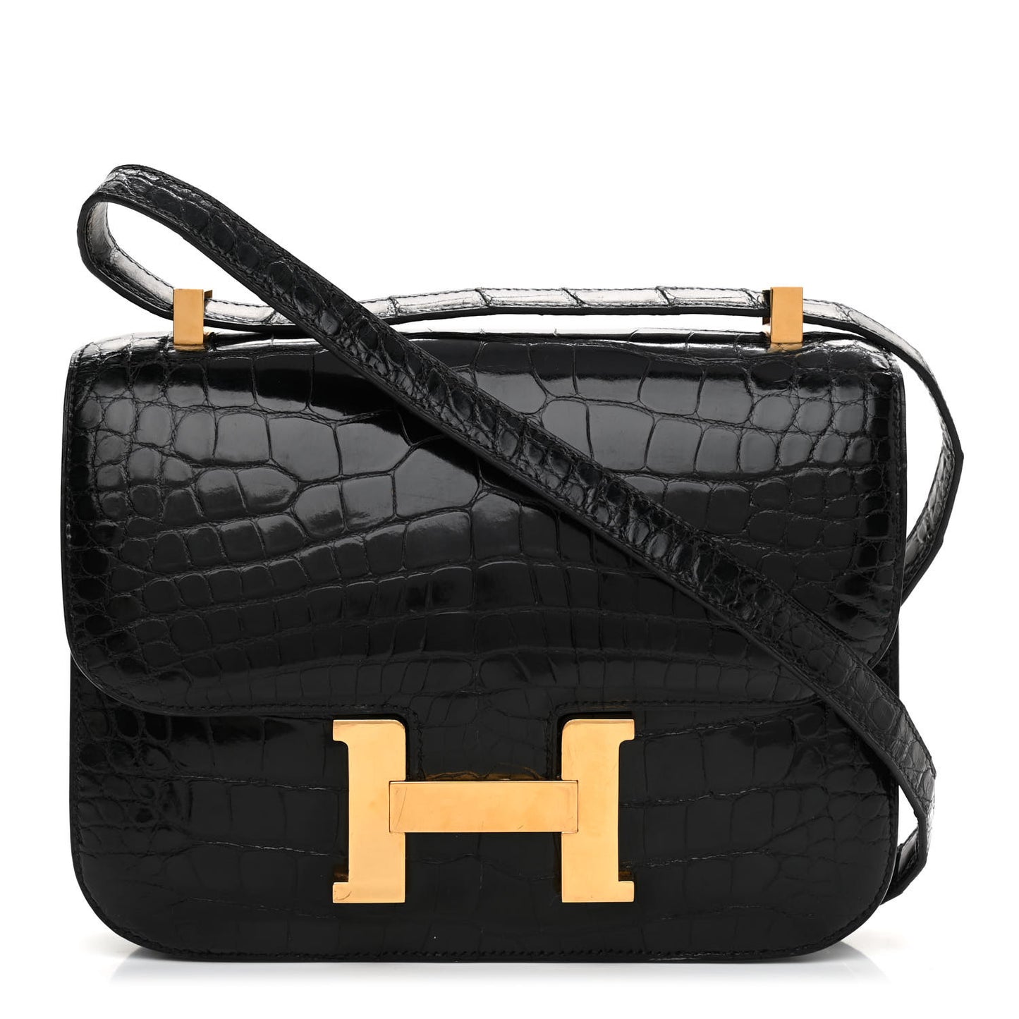 Shiny Alligator Constance 23 Black