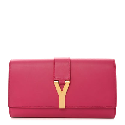 Saint Laurent Calfskin Classic Y Ligne Clutch Fuchsia 1 of 9