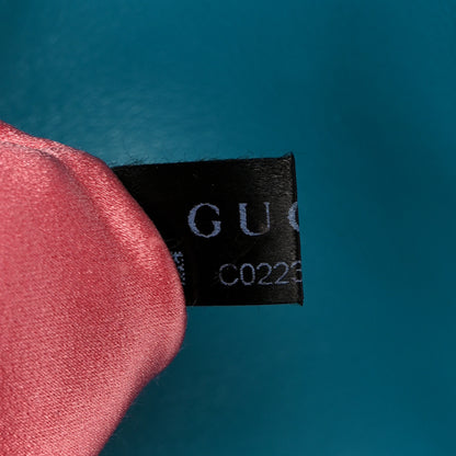 Gucci Velvet Matelasse Small GG Marmont Shoulder Bag Pavone Cyan 8 of 11