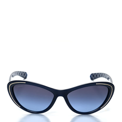 Chanel Acetate Crystal Quilted Cat Eye Sunglasses 6039 Blue 2 of 8