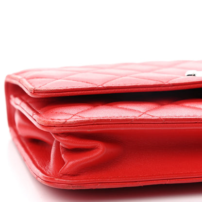 Chanel Lambskin Quilted Trendy CC Wallet On Chain WOC Red 4 of 12